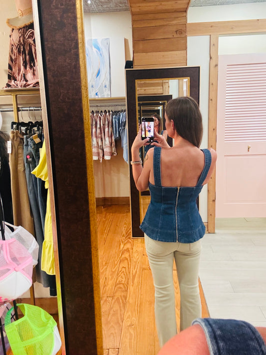 Coastal Denim Corset Top