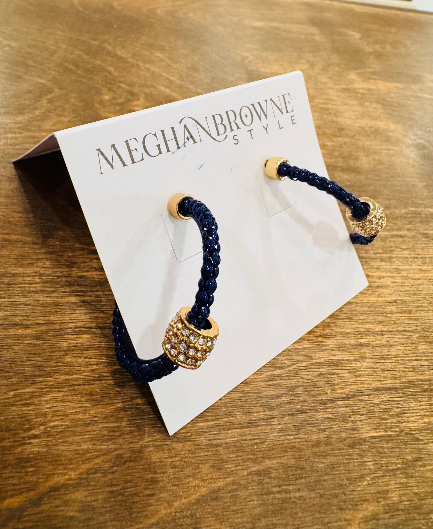 Navy Night Spark Hoops