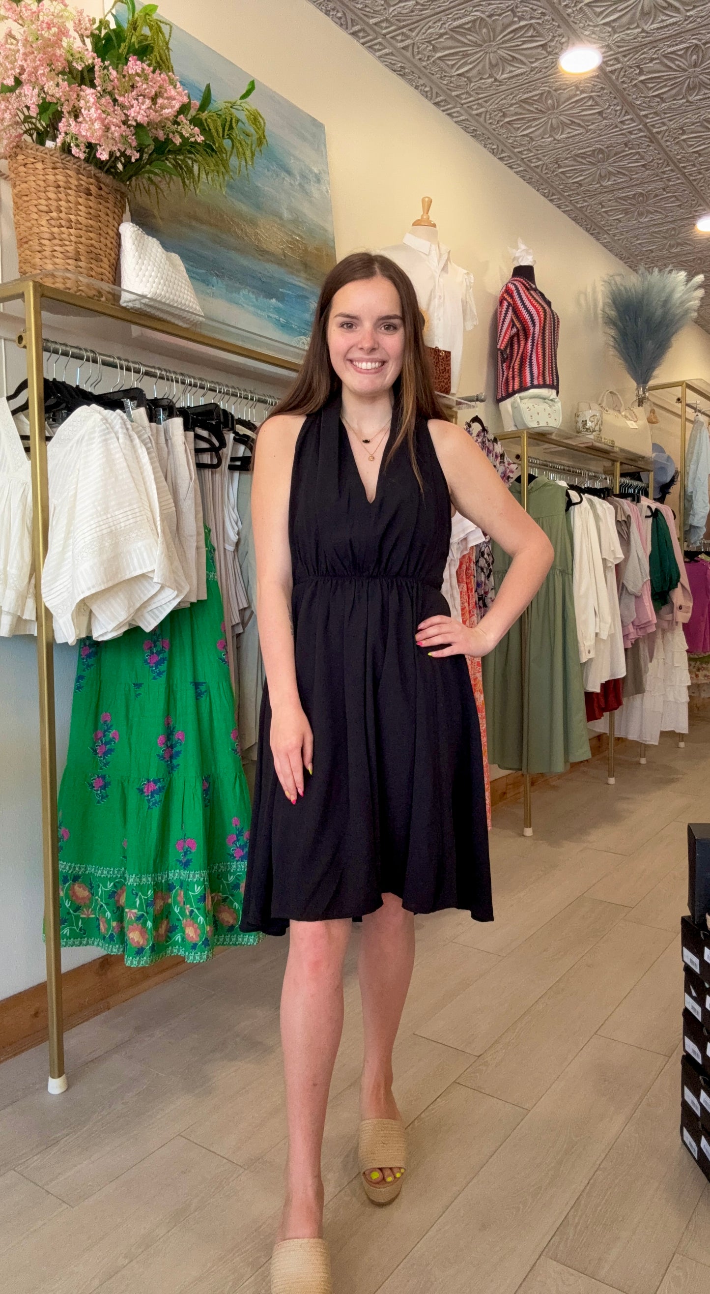 Ladies Black Woven Dress