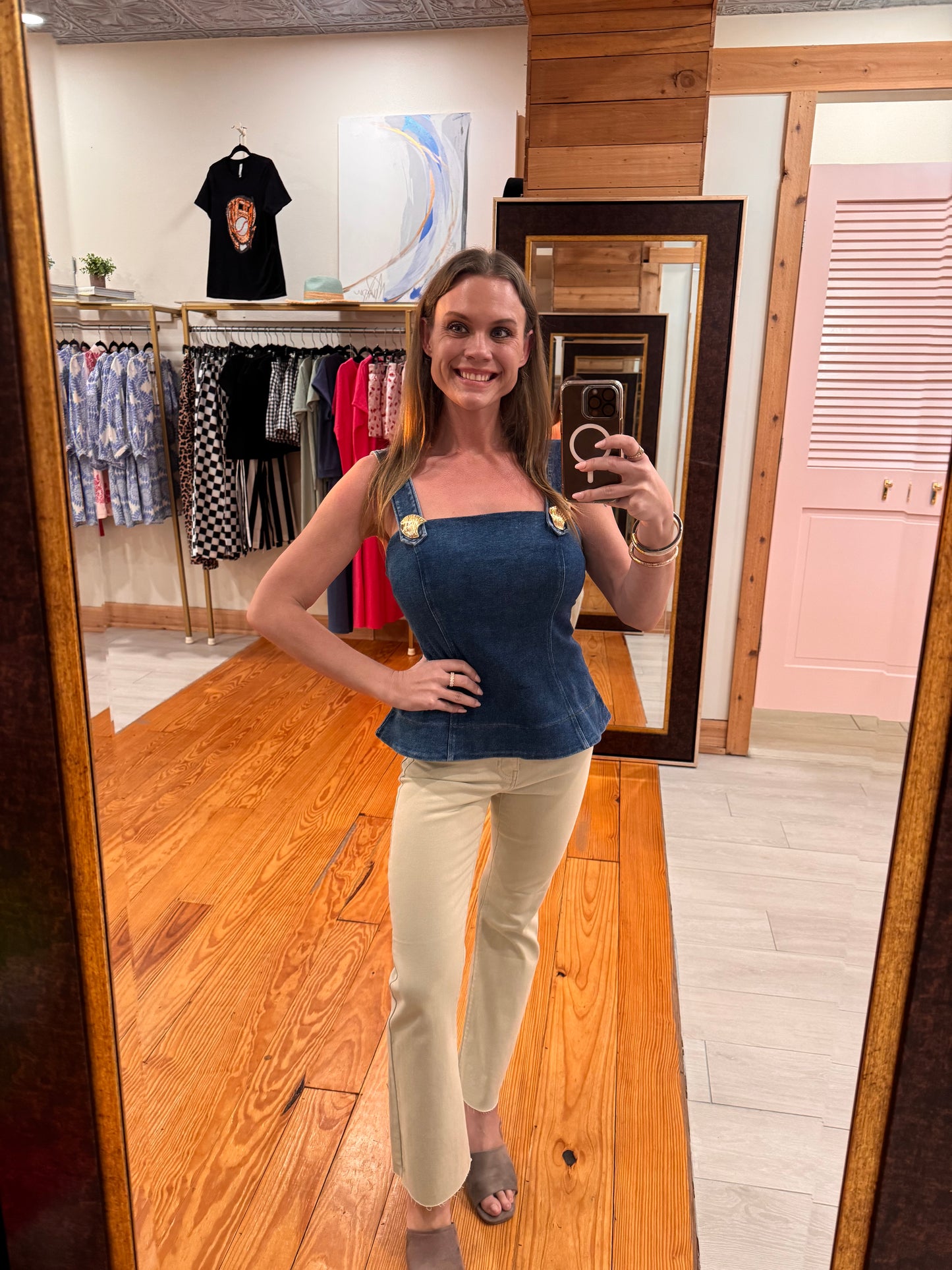 Coastal Denim Corset Top