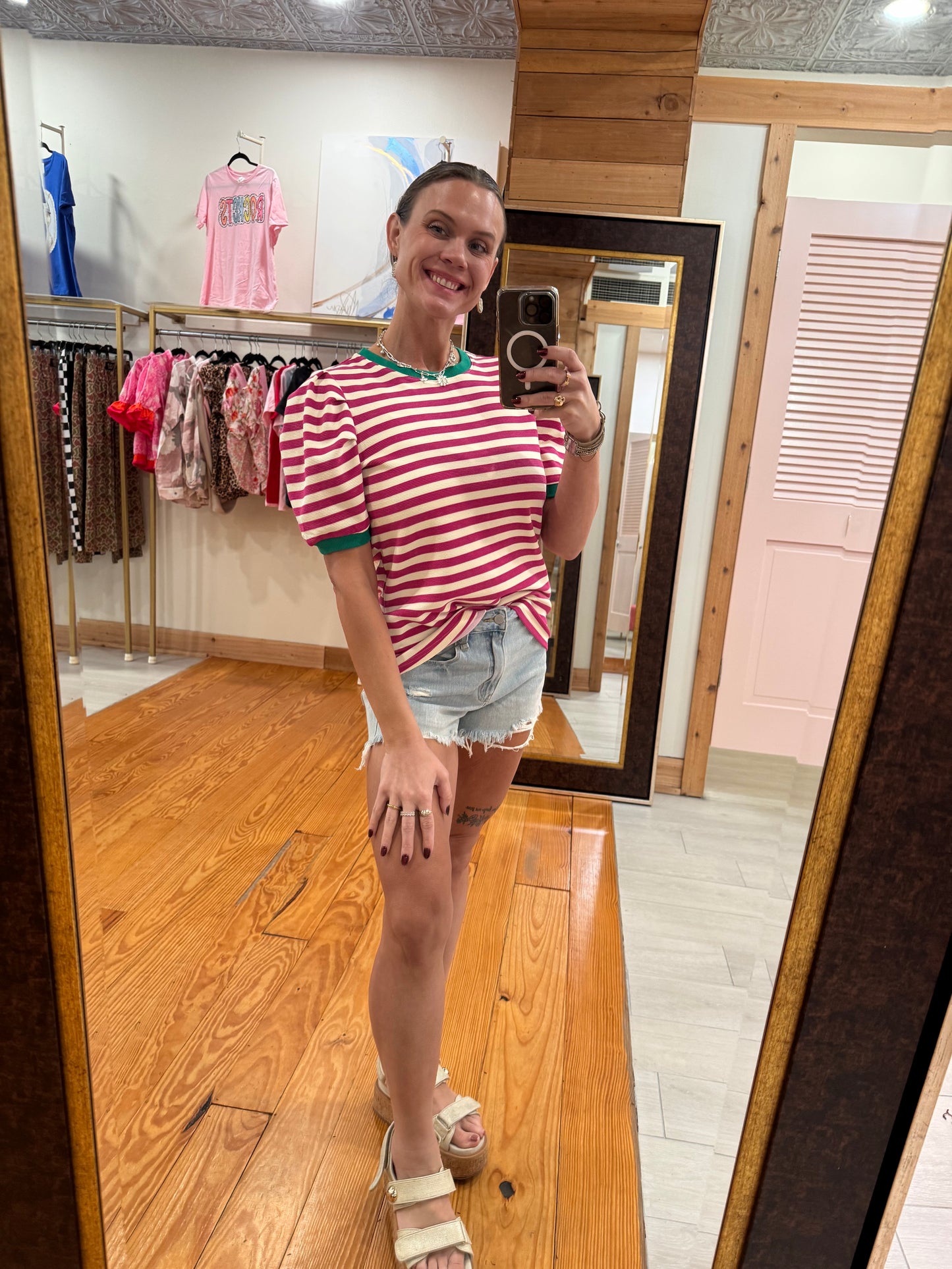 Berry Cute Striped Tee