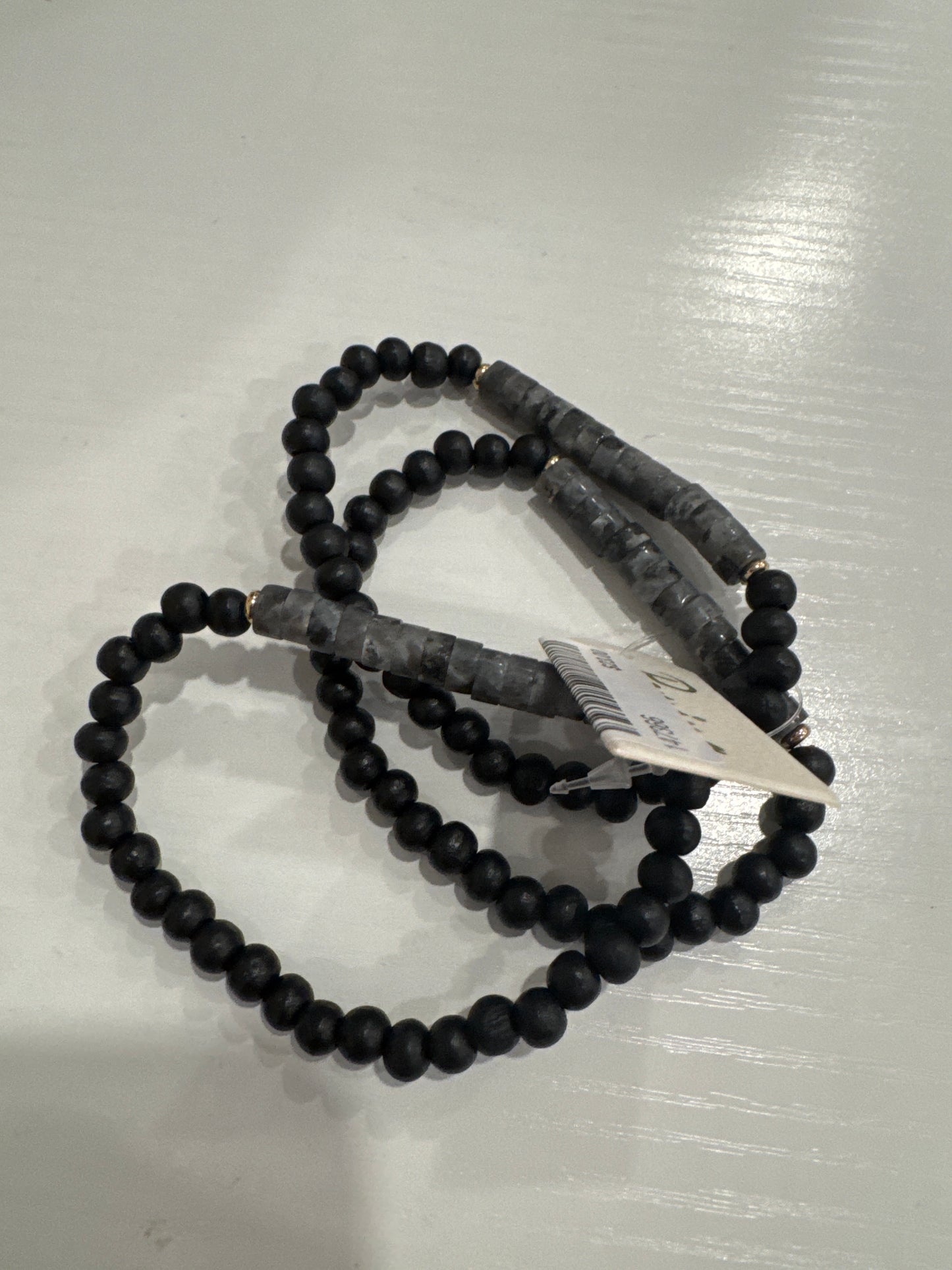 Black Grey Stone Bracelet