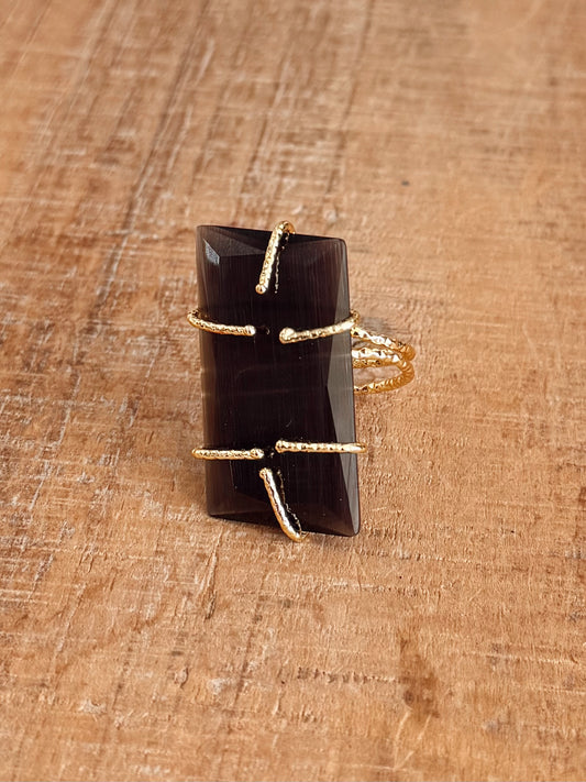 The Rita LUXE Rectangle Stone Ring