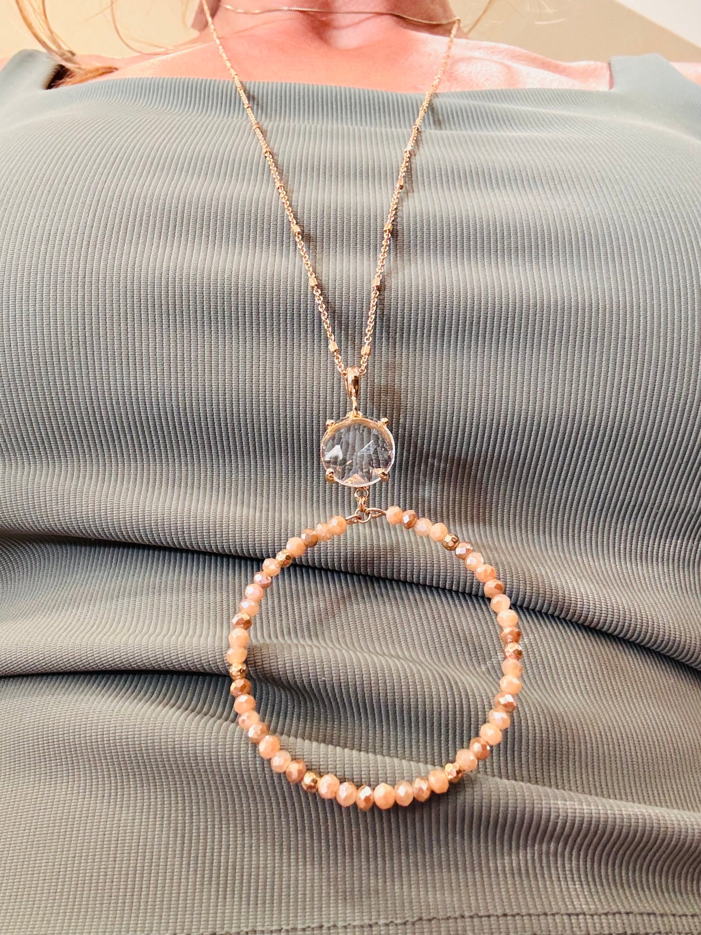 Blush Halo Long Necklace
