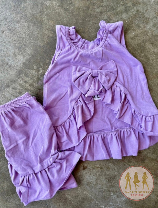 PRE ORDER: Open back bow & shorts set