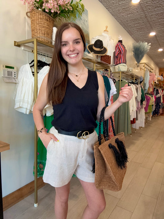 Barely Beige Linen Shorts