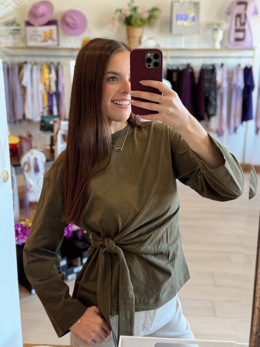 Olive Knot Detail Top