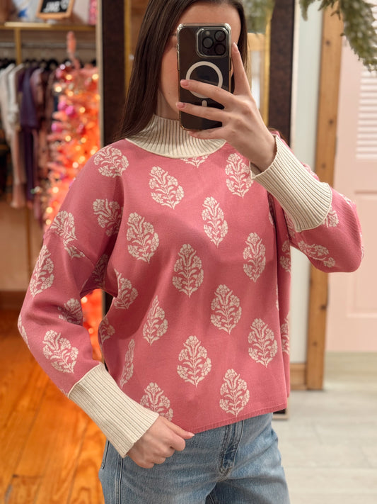 Paisley in Pink Sweater