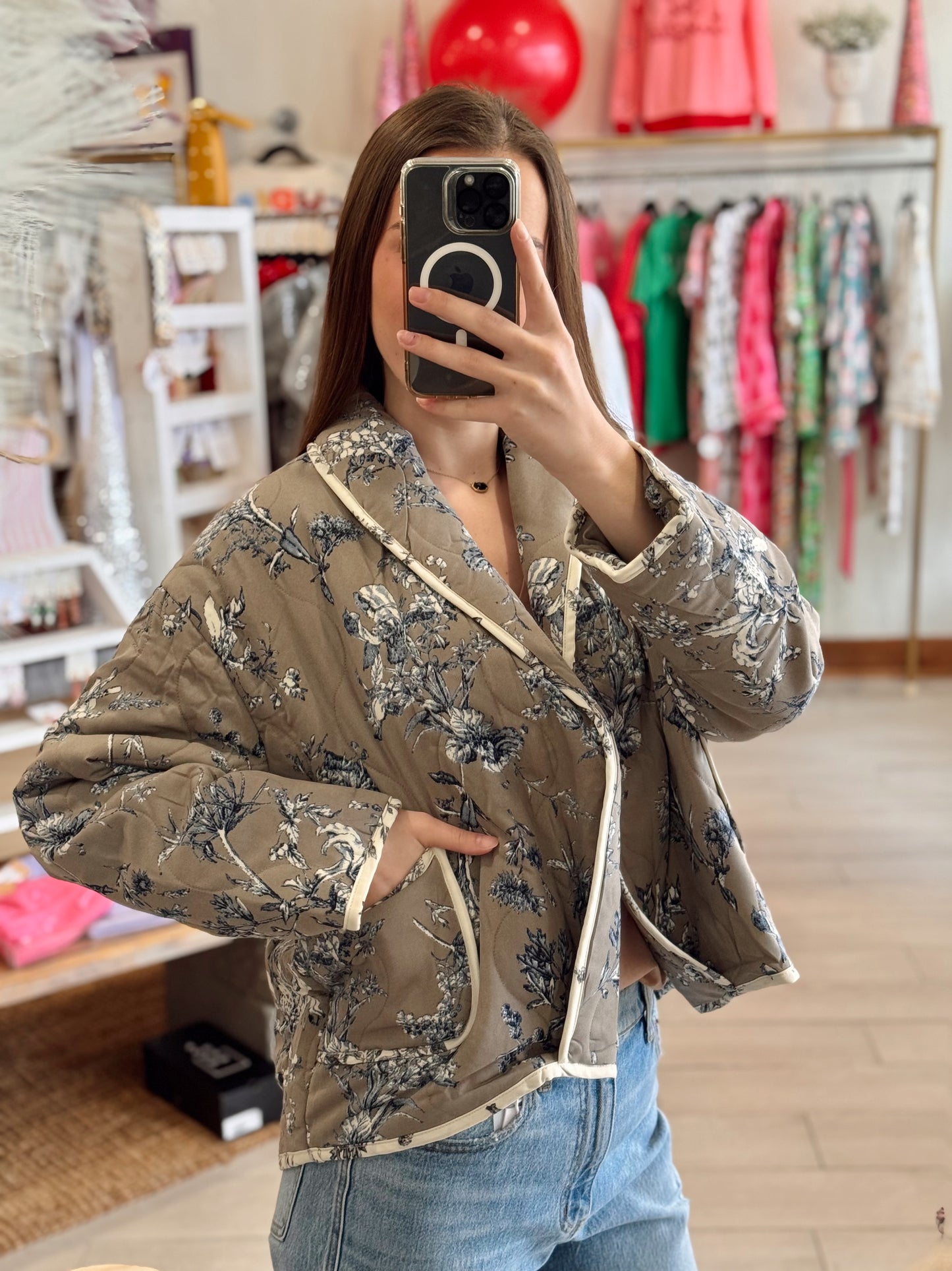 Blue Blossom Quilted Jacket