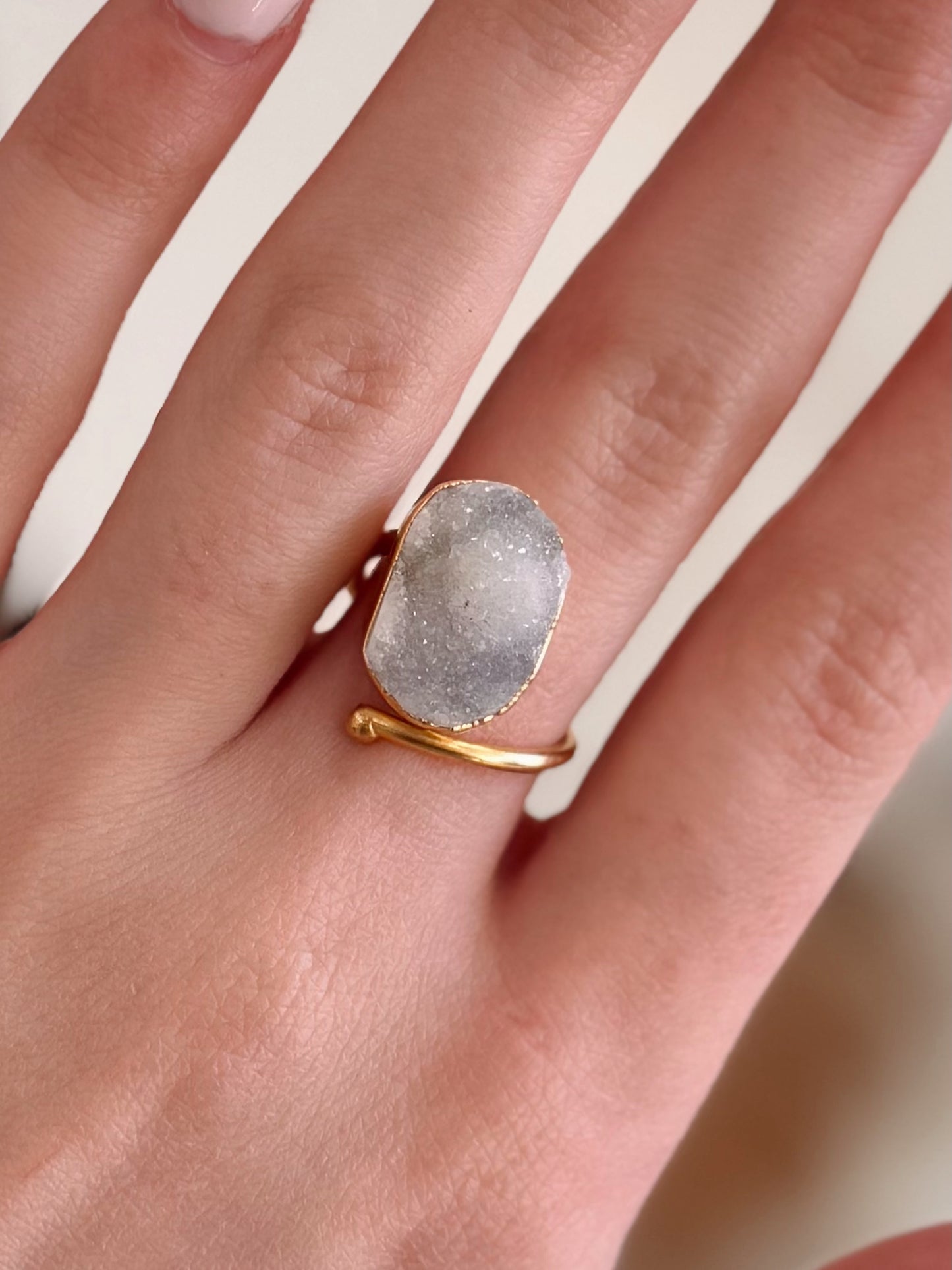 The Dena Luxe Druzy Adjustable Ring