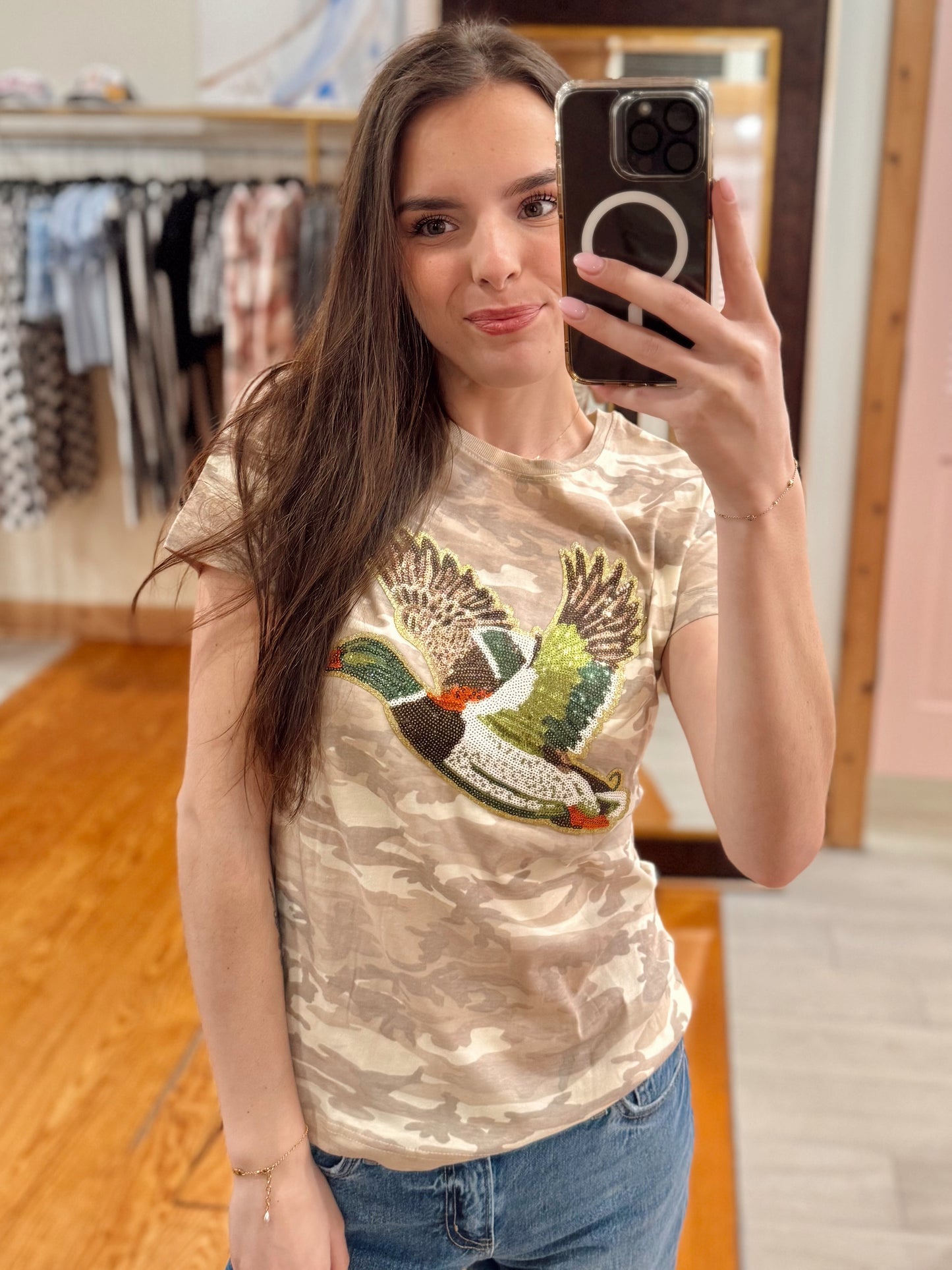 Camo Flight Sequin Tee