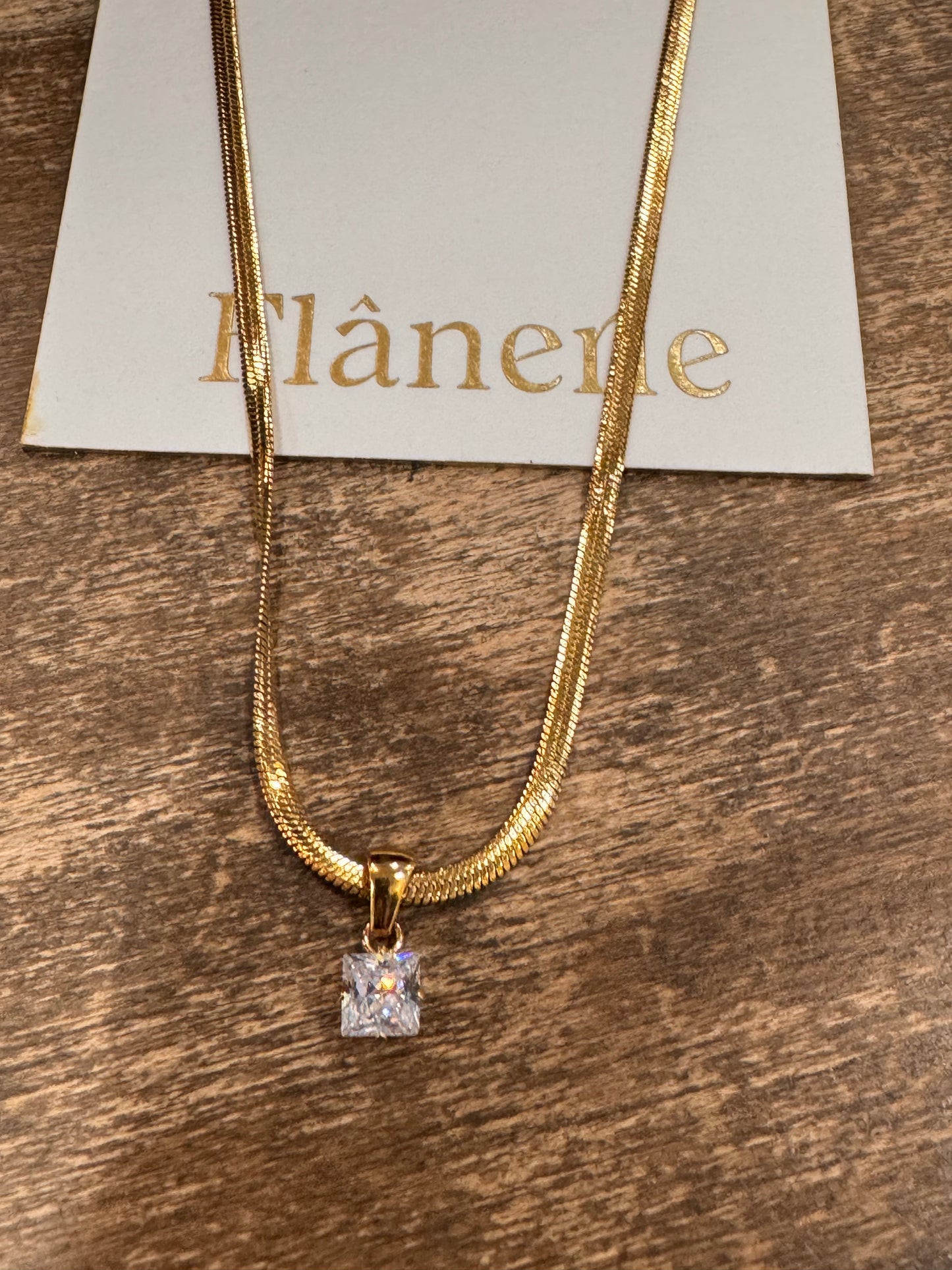 Golden Glow Solitaire Necklace