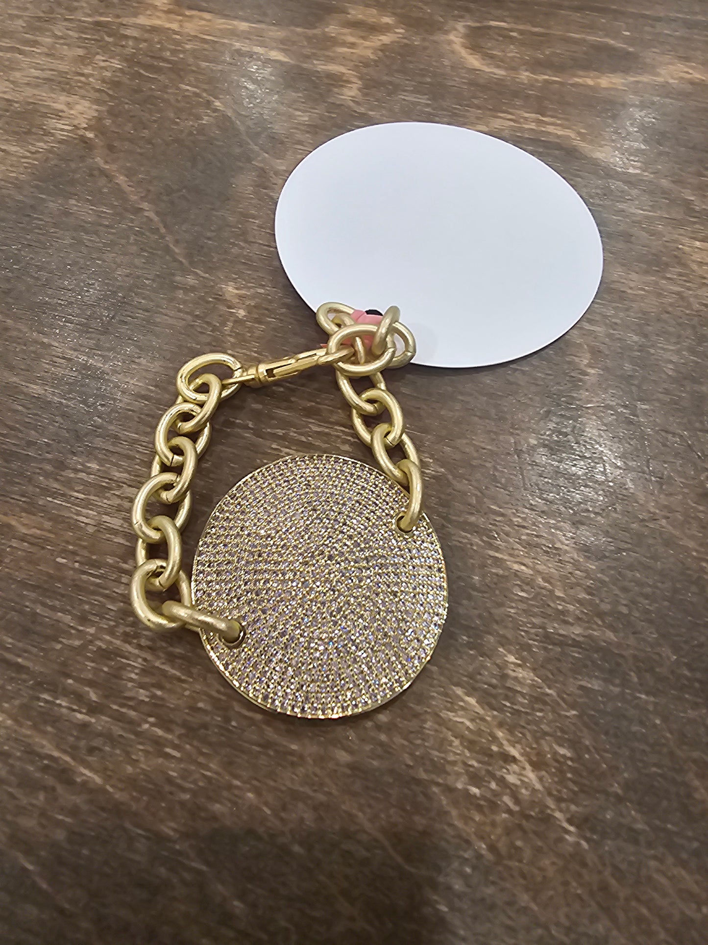 Cable Chain CZ Circle Disc Bracelet Virtue