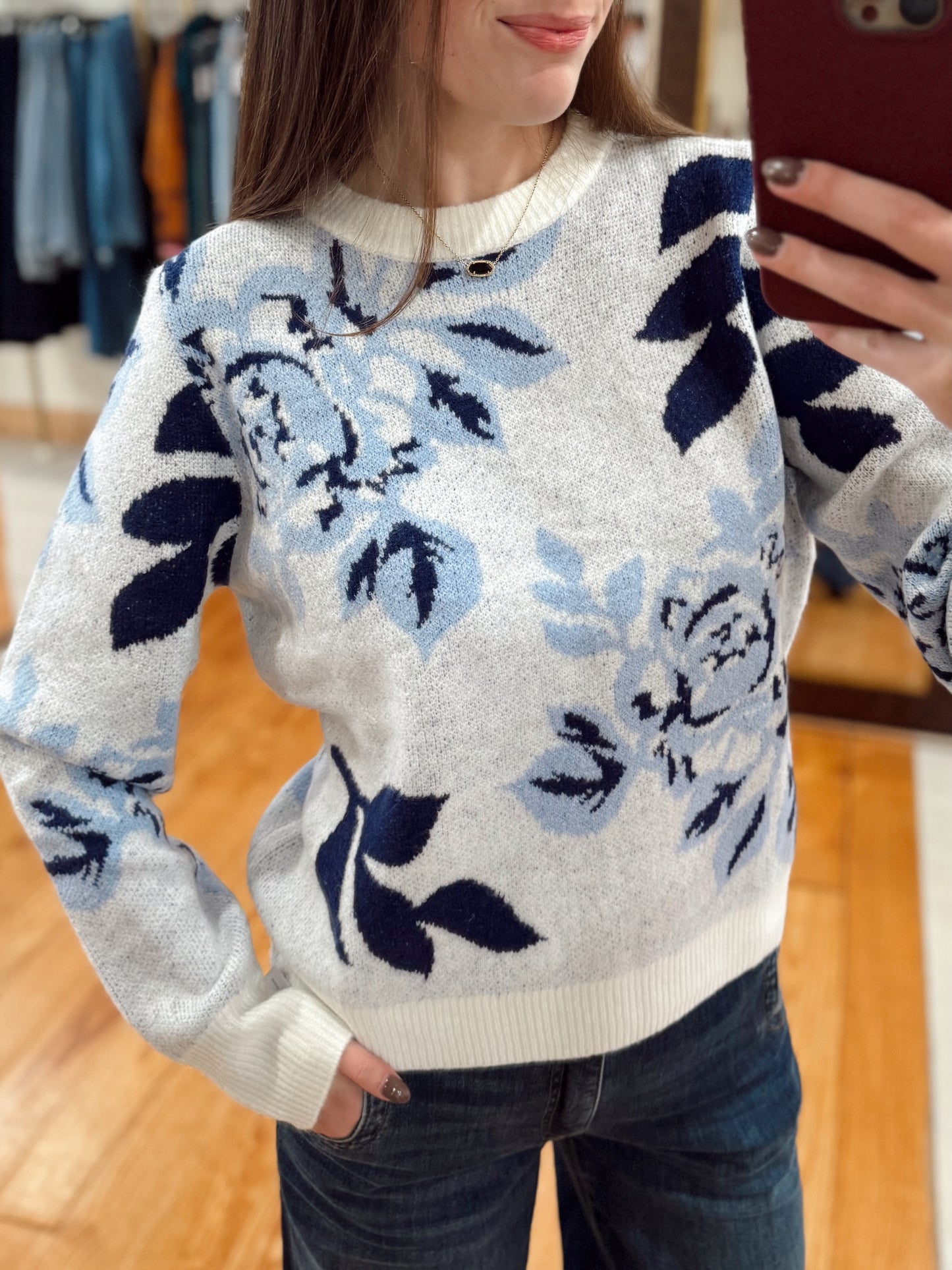 Frosted Petals Knit Sweater