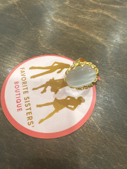 The Tessa Luxe Gemstone Cuff Ring