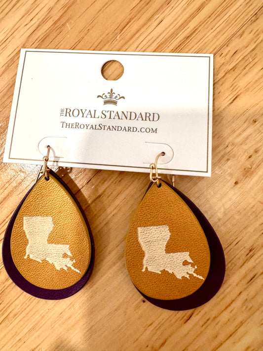 Louisiana pride earrings