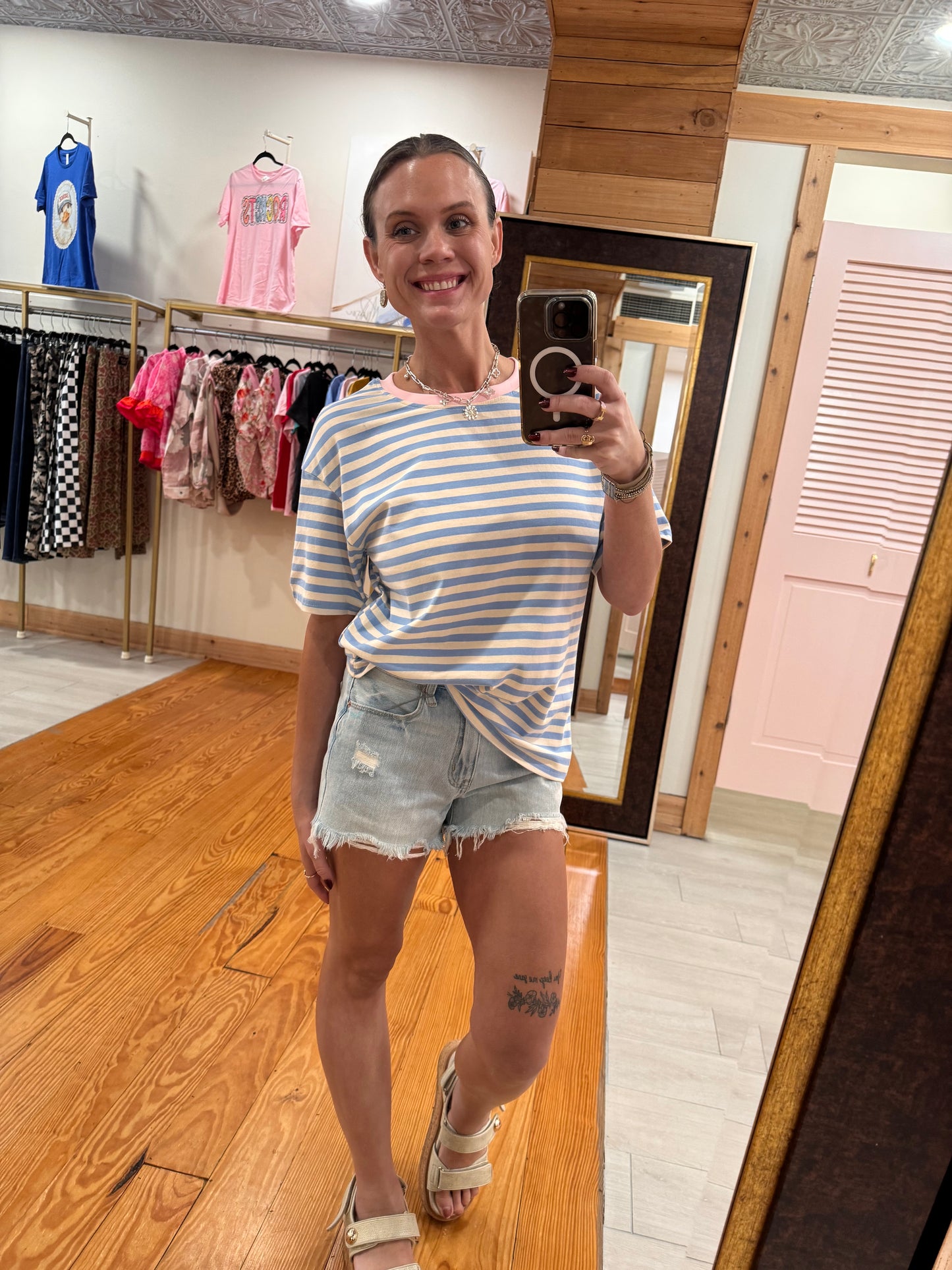 Bubblegum Bay Striped Tee