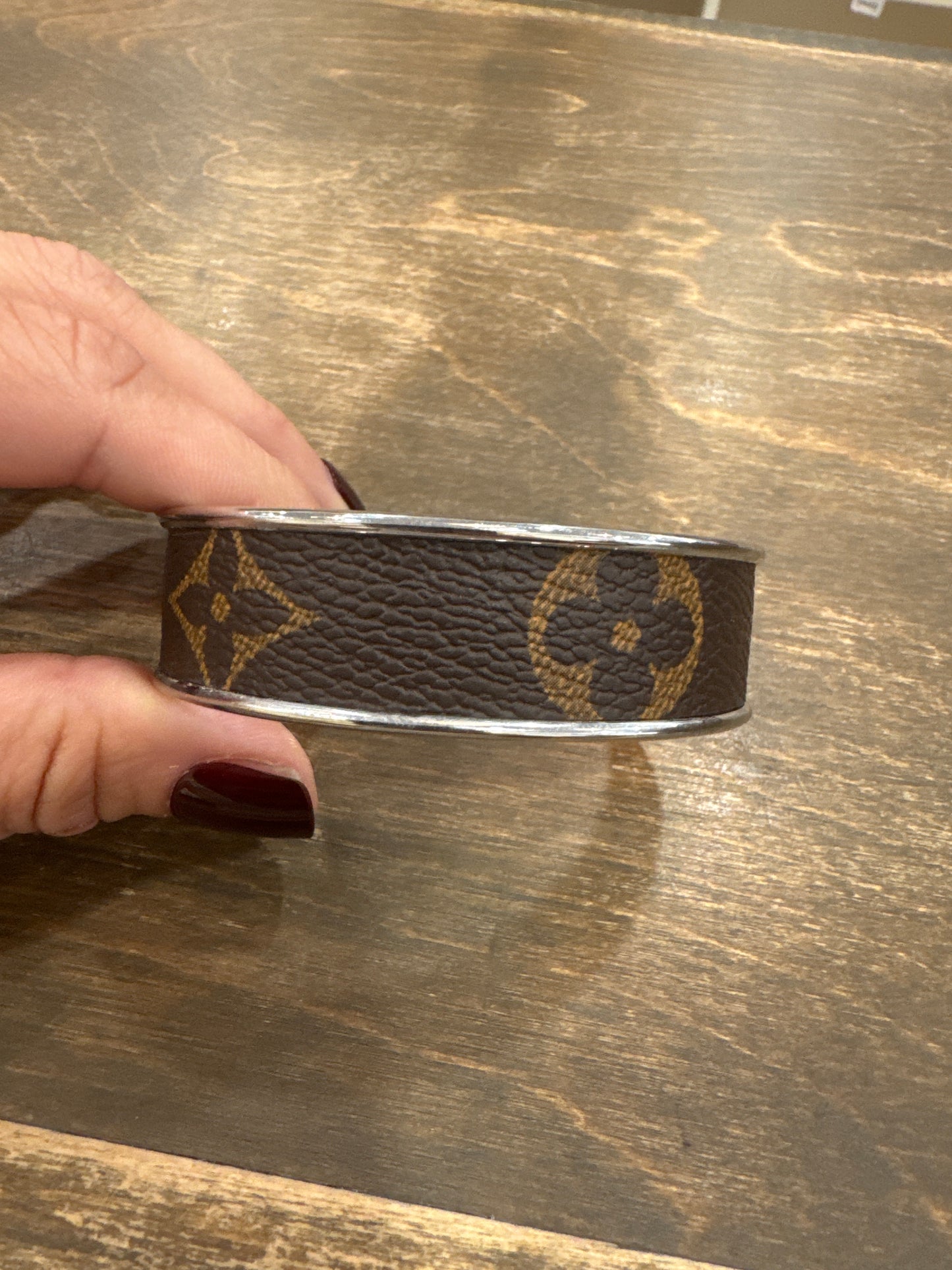 Upcycled LV Cuff Bracelet