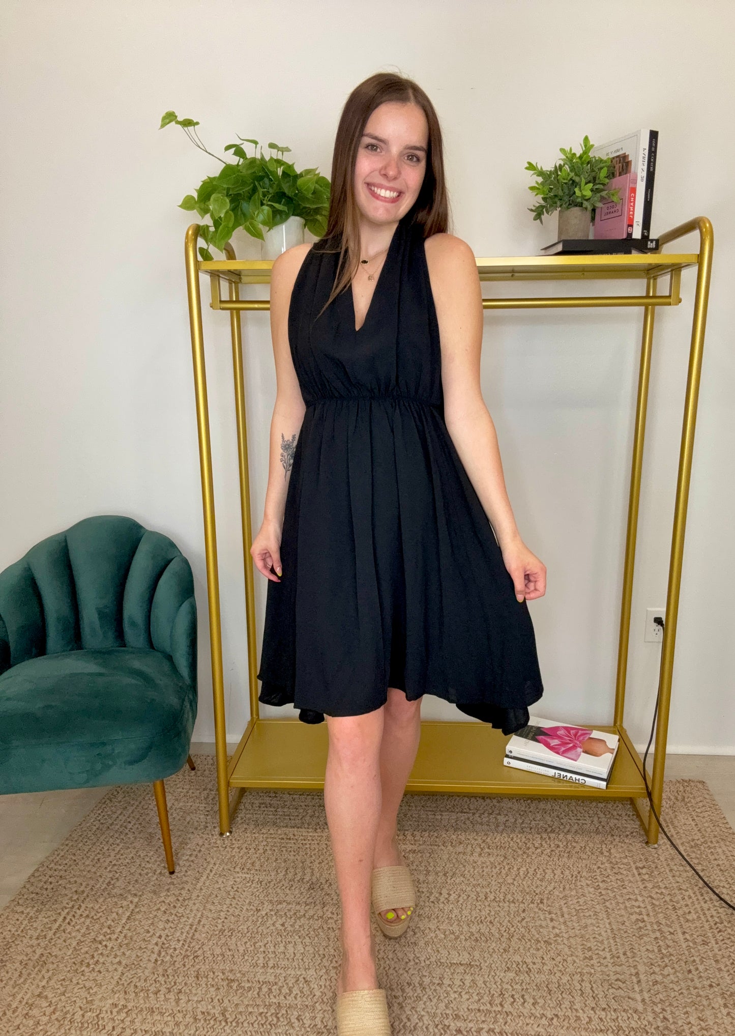 Ladies Black Woven Dress