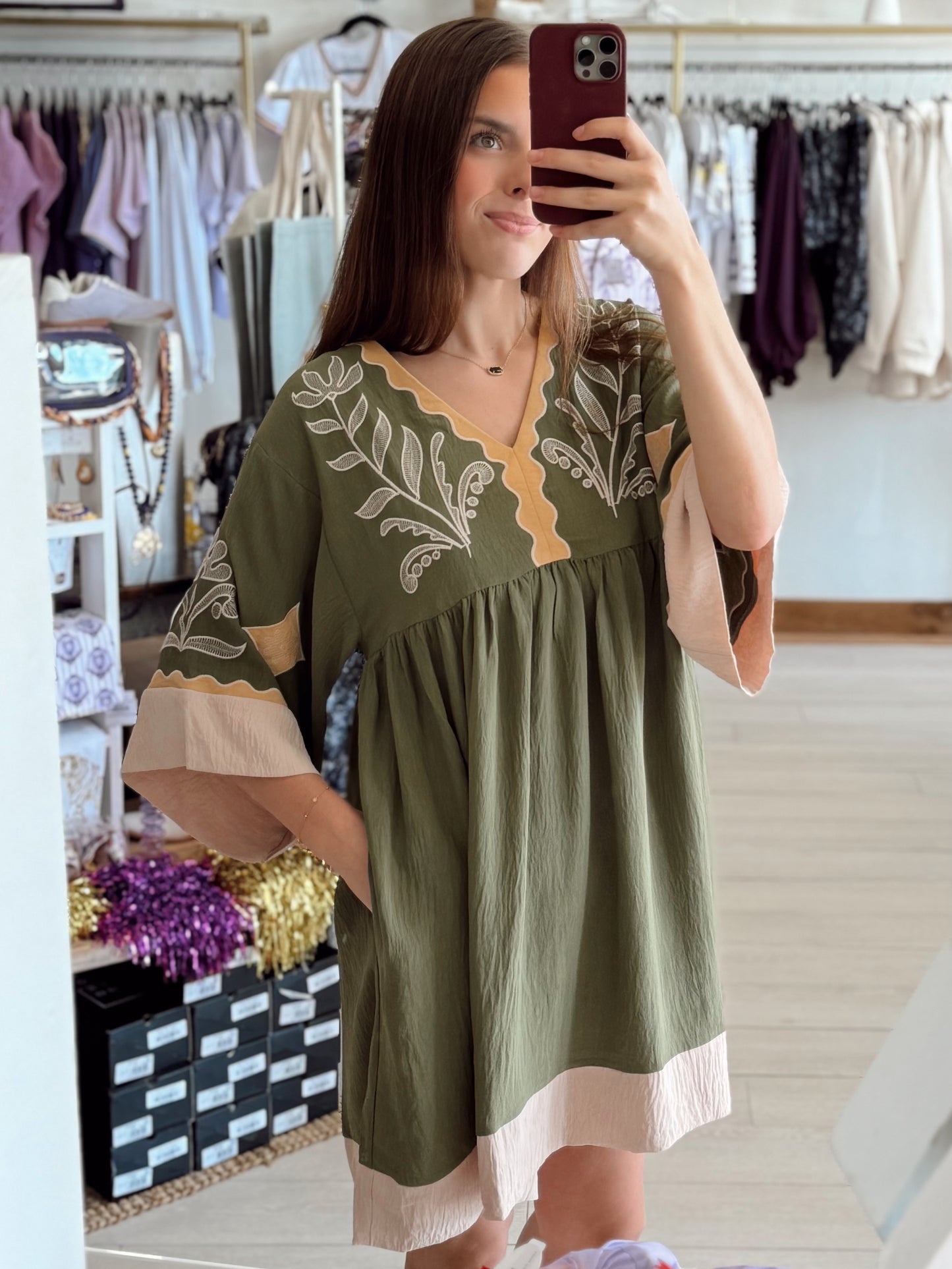 Olive Blossom Dress