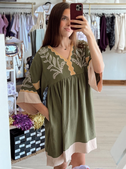 Olive Blossom Dress