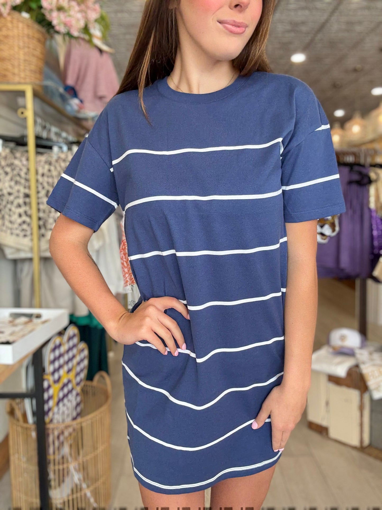 Sway Strip Mini Dress