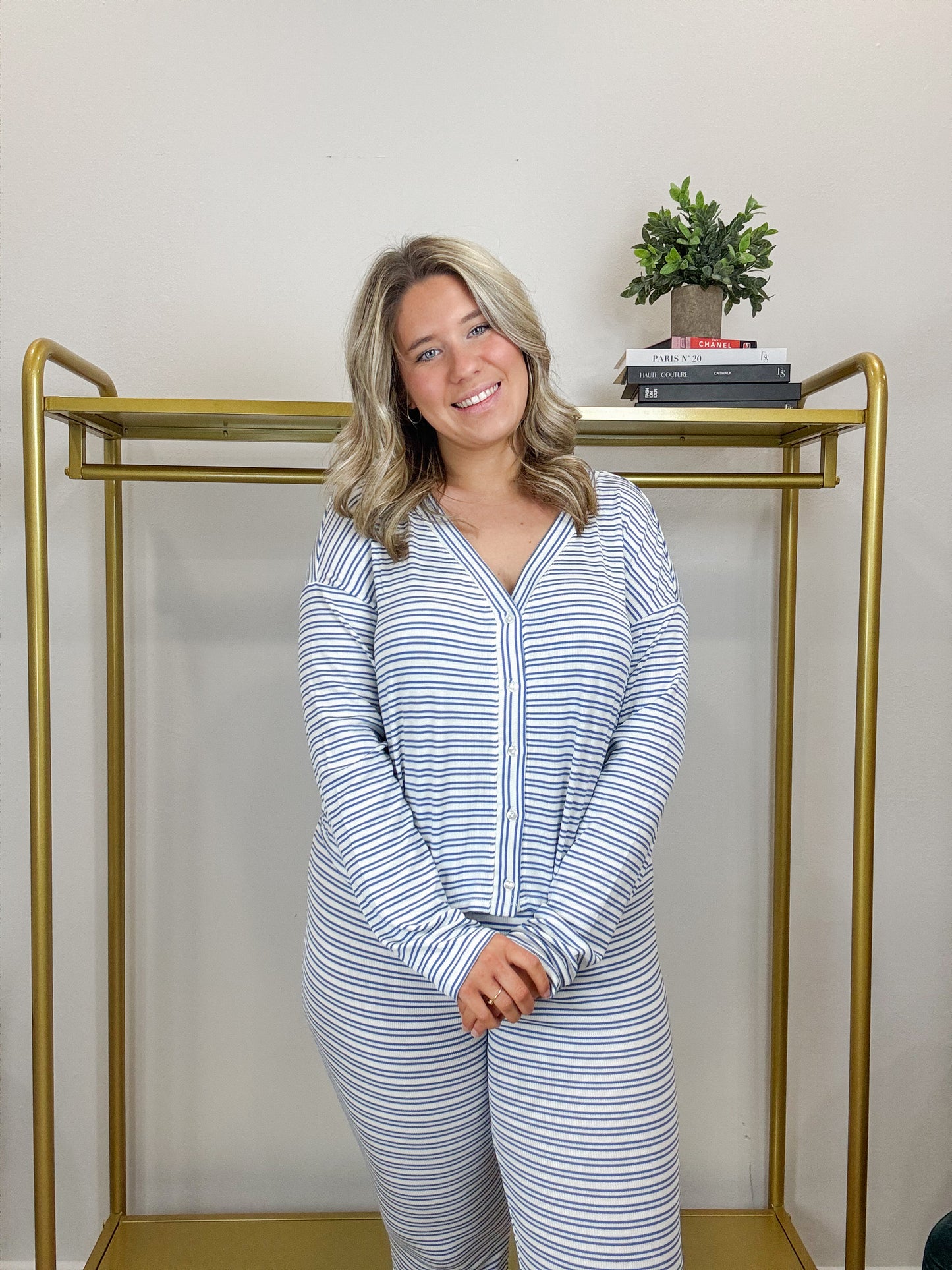 Mara Striped Cardigan Vanilla Ice