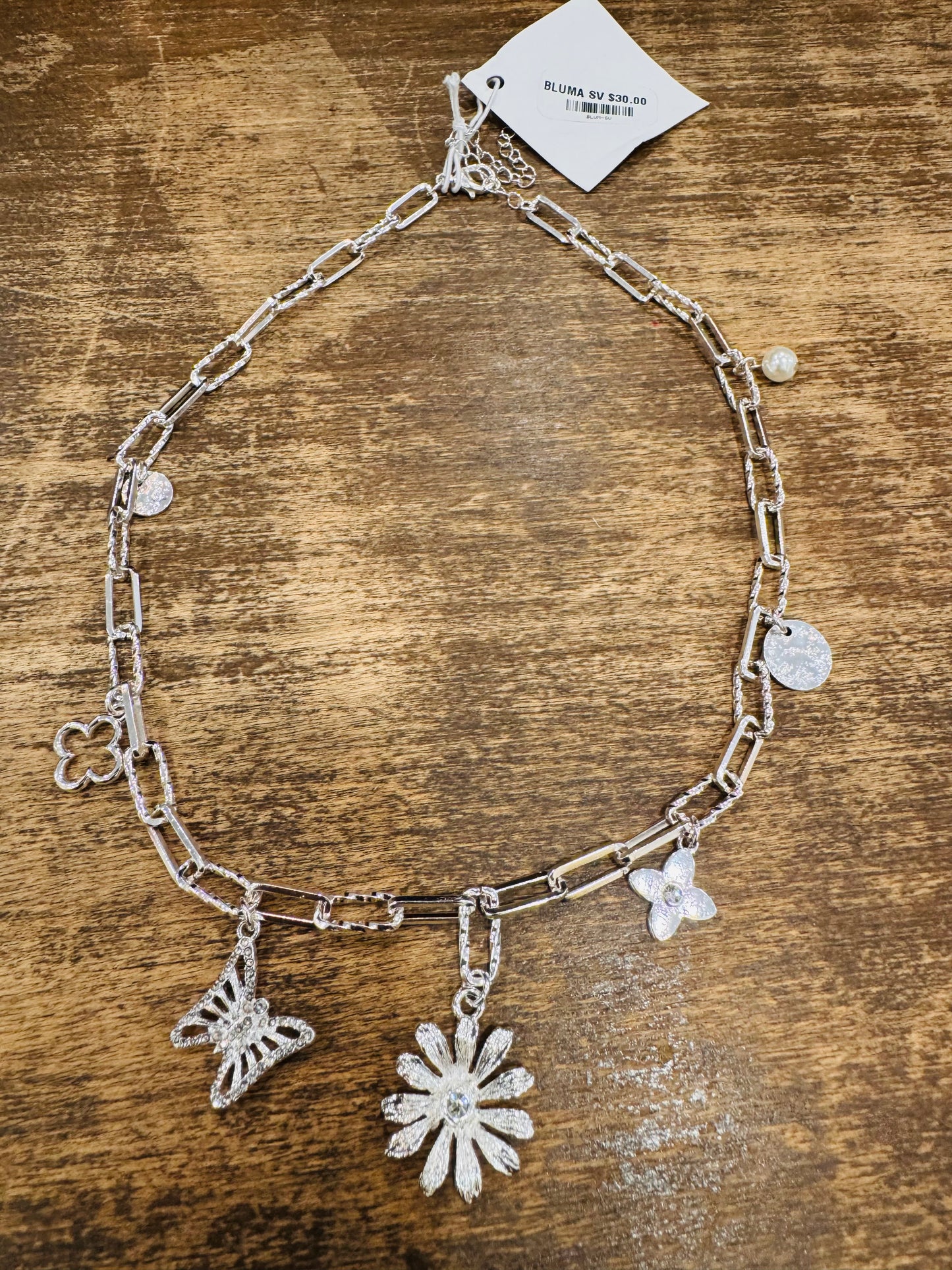 Flutter and Bloom Charm Necklace