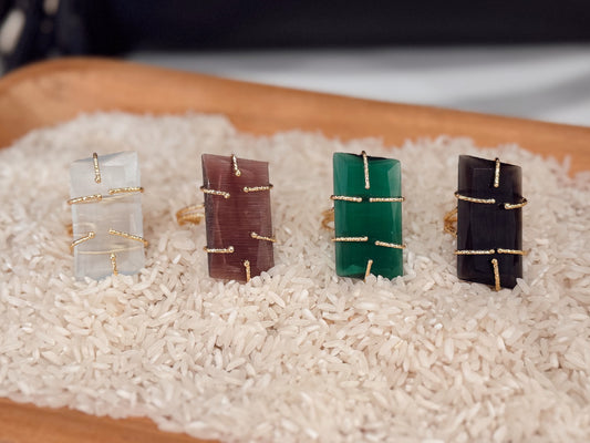 The Rita LUXE Rectangle Stone Ring