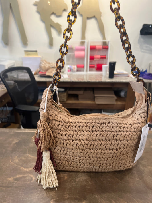 Beige Ladies Woven Bag