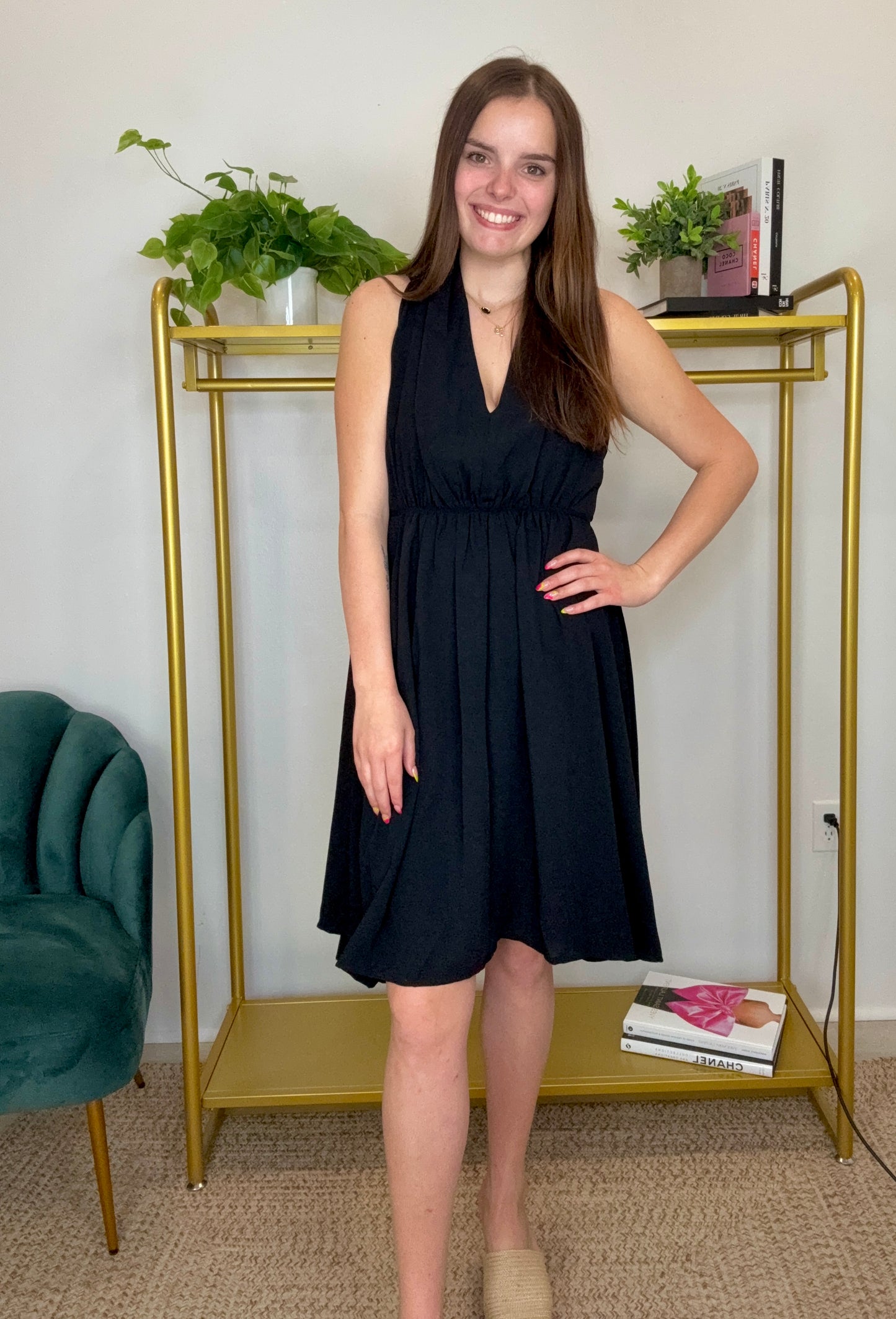 Ladies Black Woven Dress