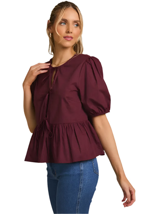 Burgundy Bloom Blouse