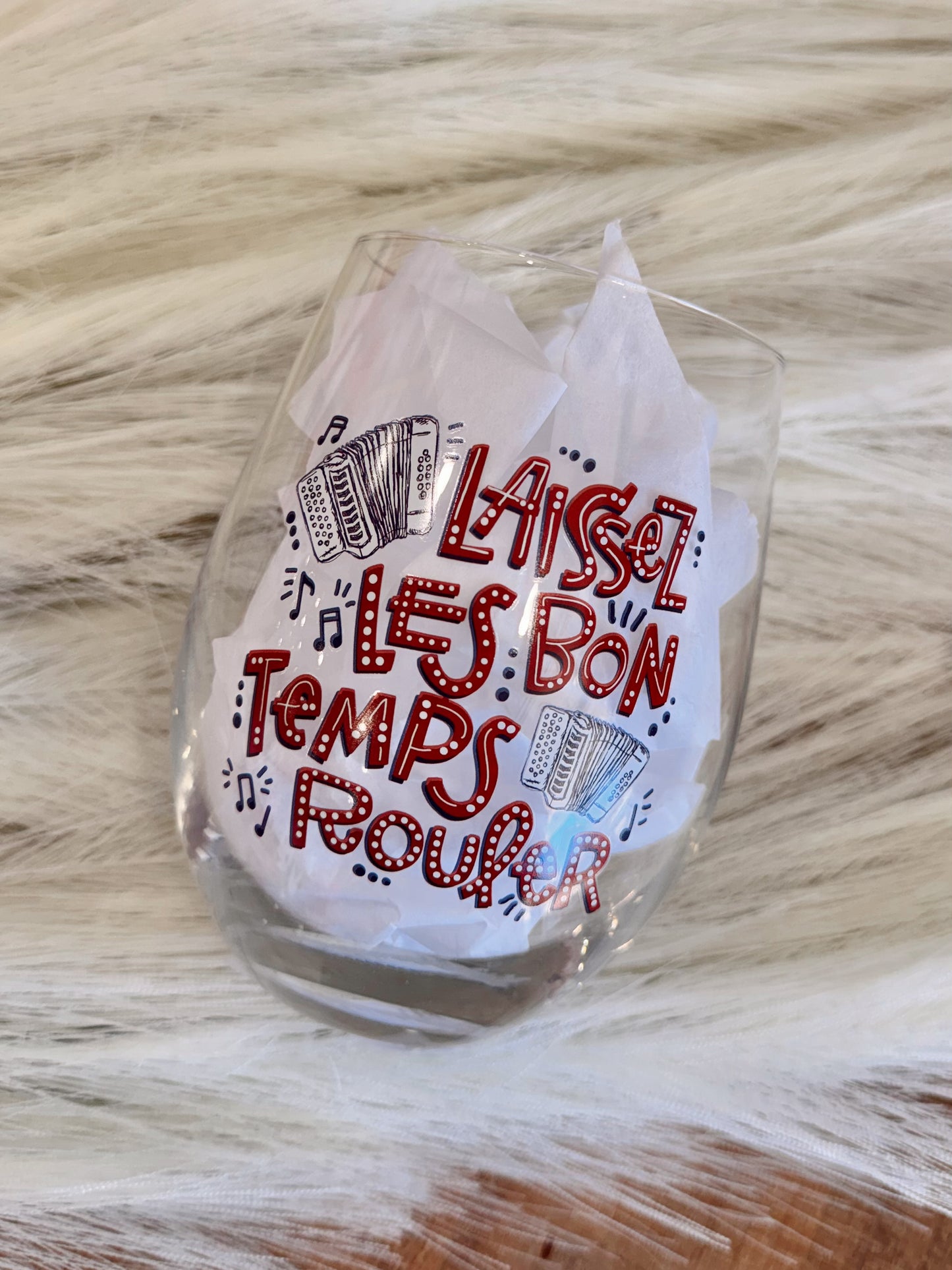 Stemless Wine Glass - Laissez Les Bon Temps Rouler