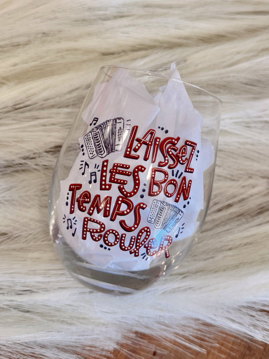 Stemless Wine Glass - Laissez Les Bon Temps Rouler