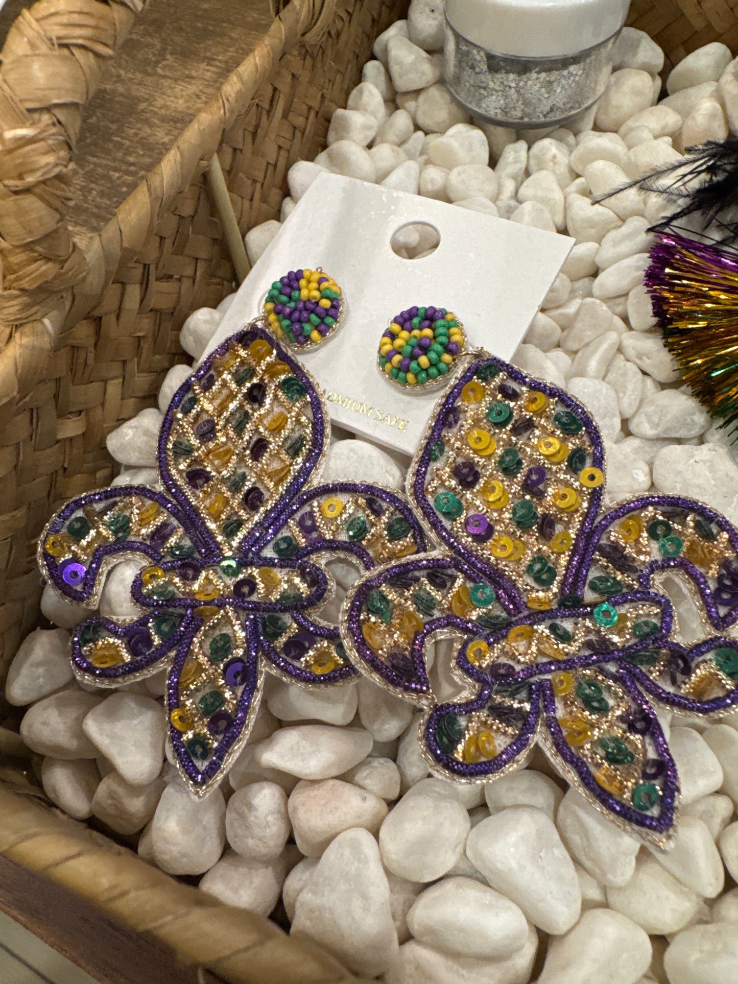 Fleur De Lis Mardi Gras Earrings