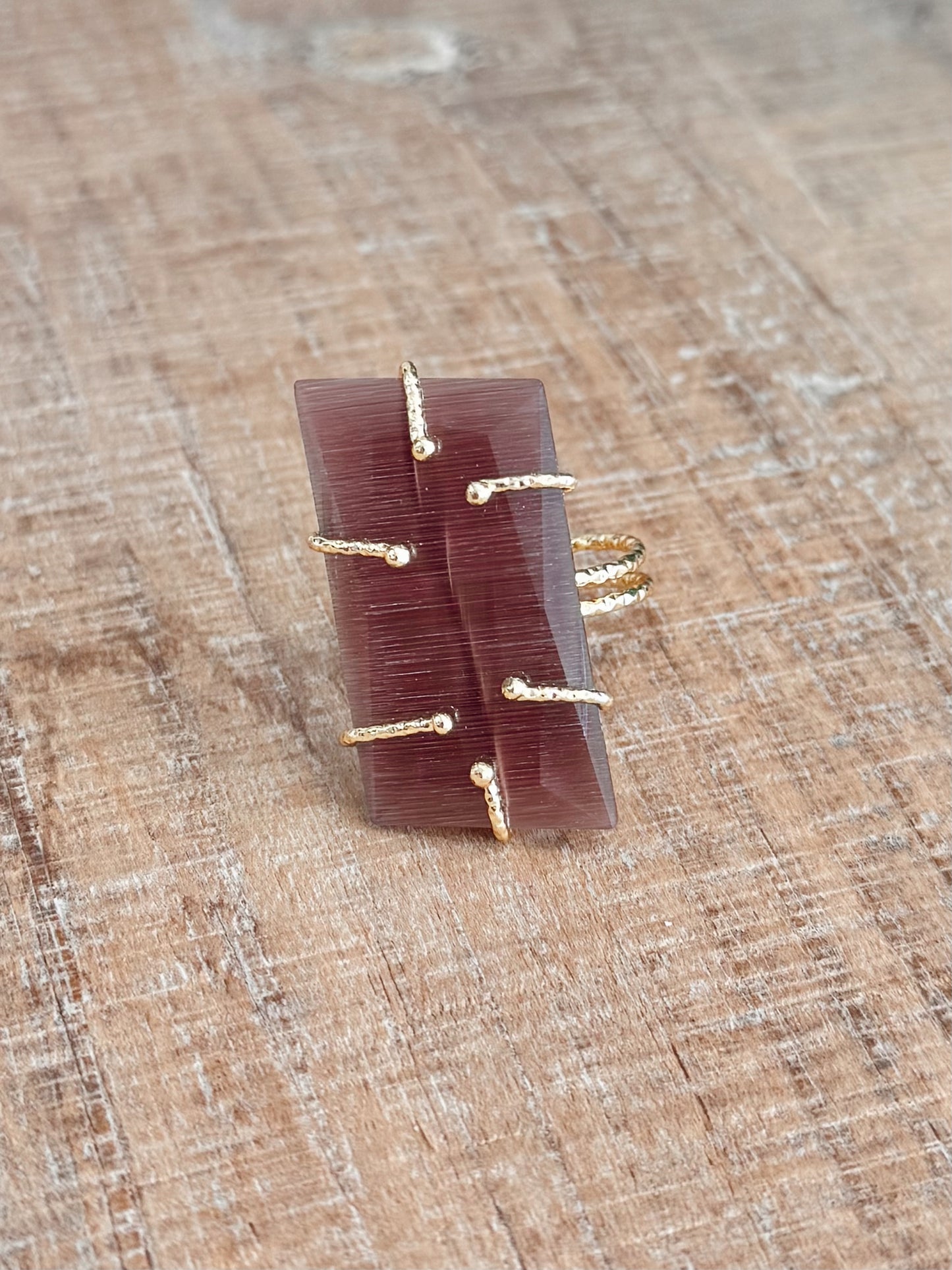 The Rita LUXE Rectangle Stone Ring