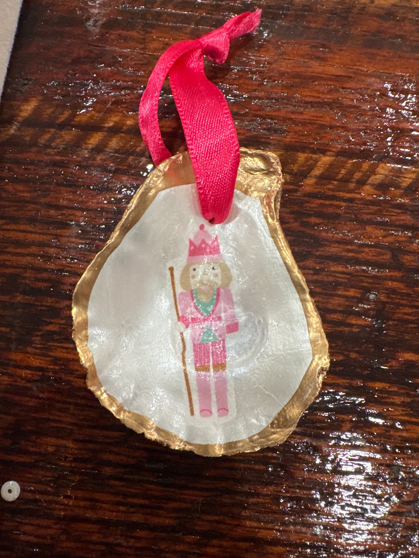 Pink Nutcracker Oyster Ornament