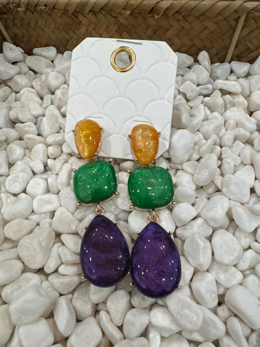 Mardi Gras Earrings Dangle