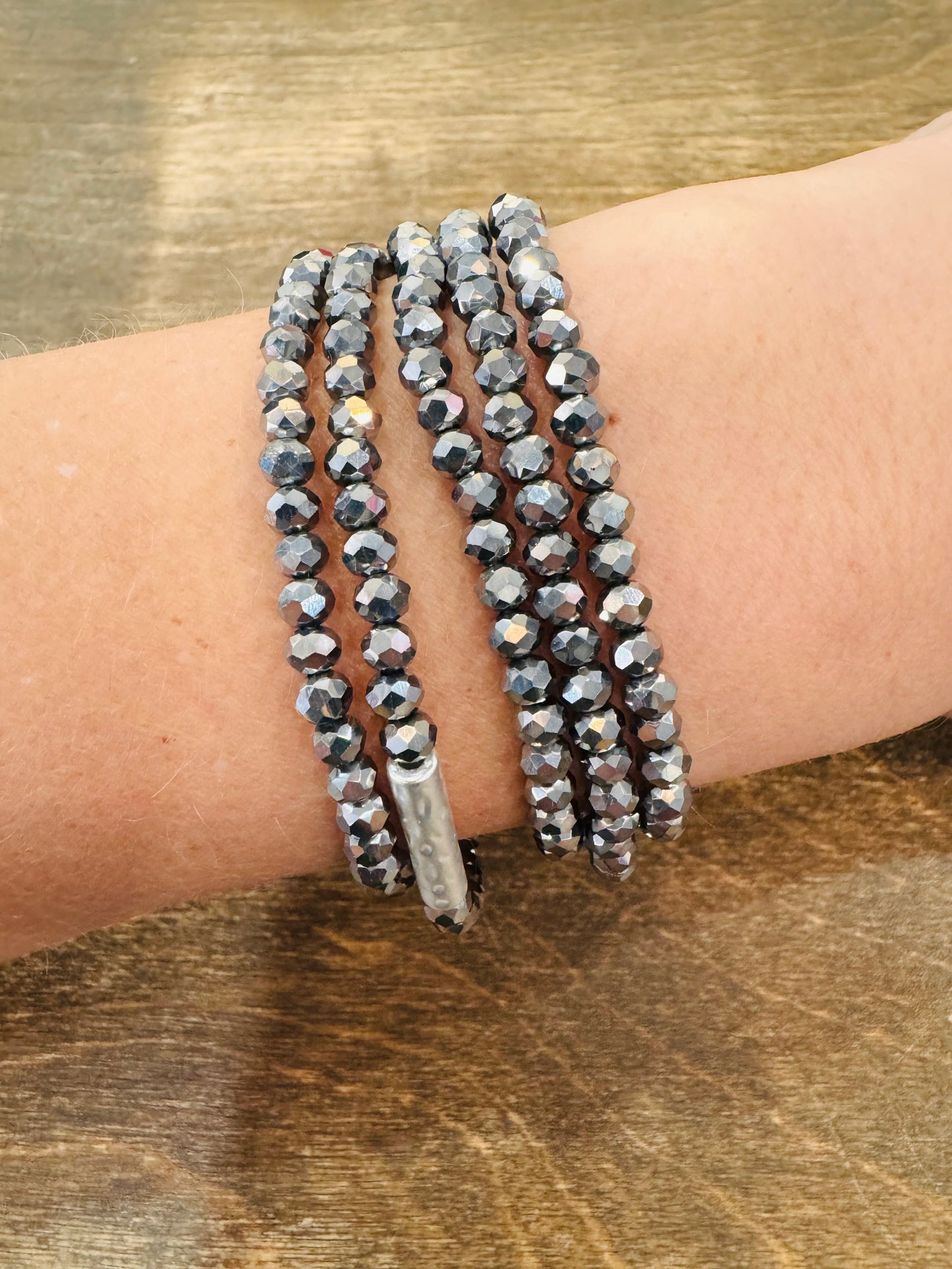 Steel Shine Stack Bracelet