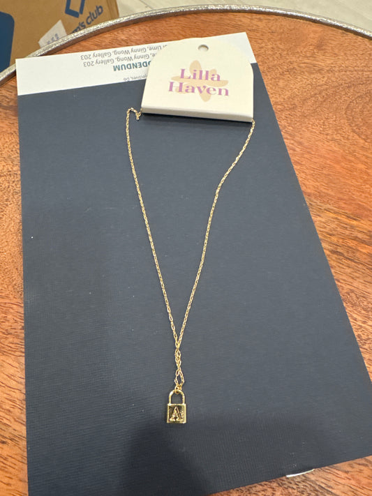 Gold Lock Necklace