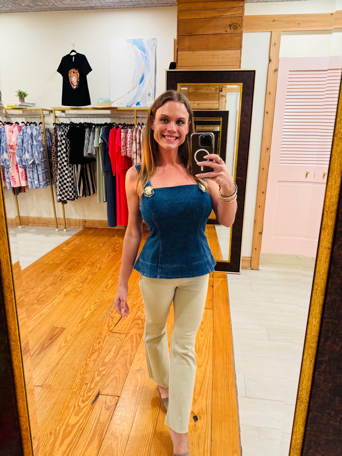 Coastal Denim Corset Top