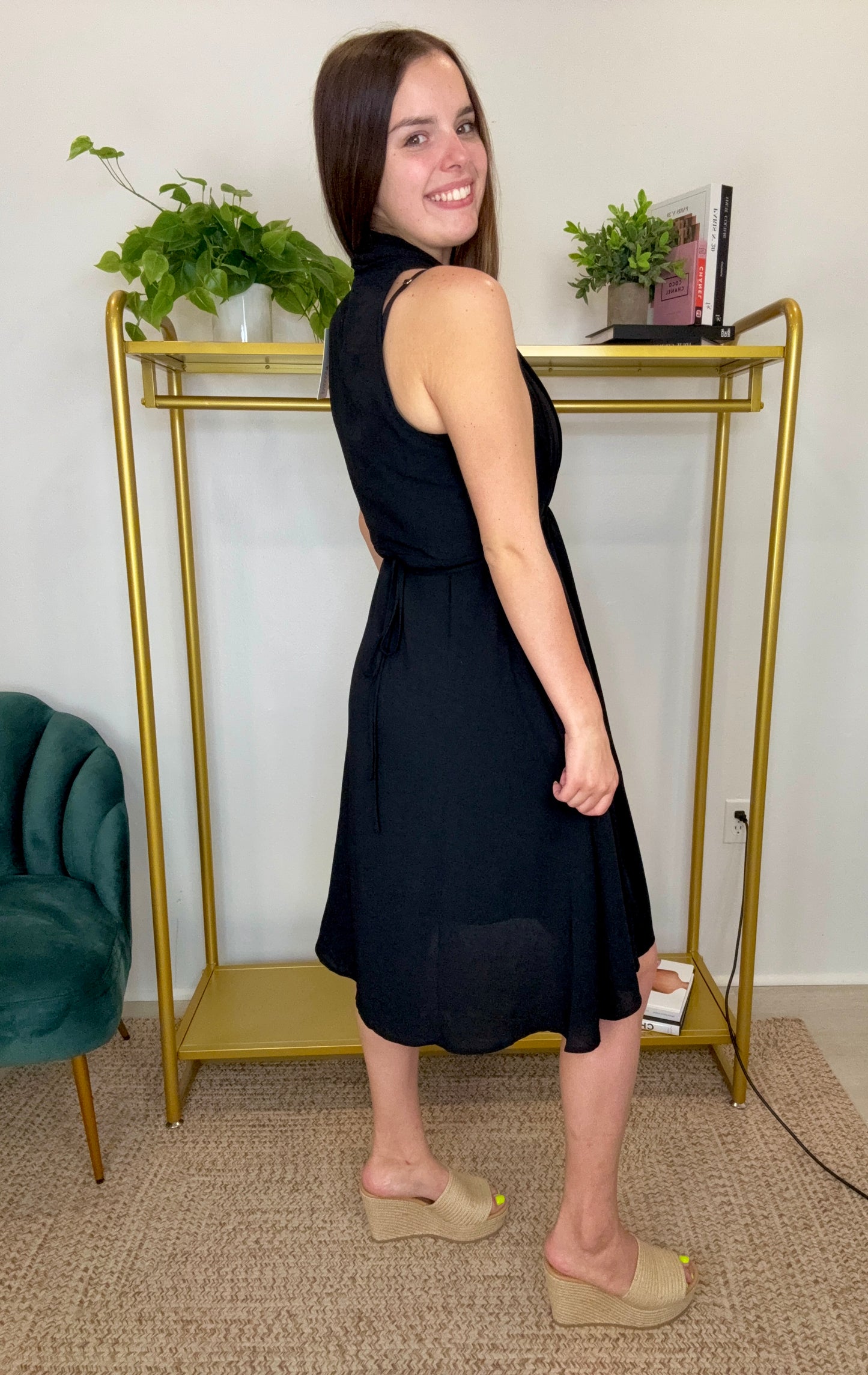 Ladies Black Woven Dress