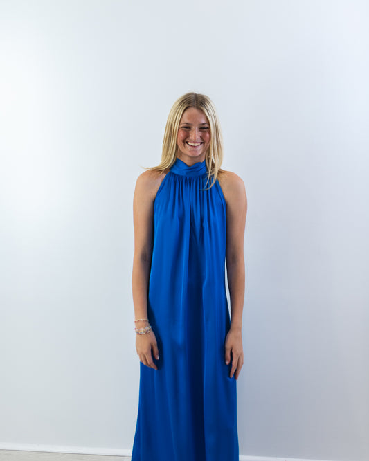 Cobalt Cosmos Auberya Halter Dress