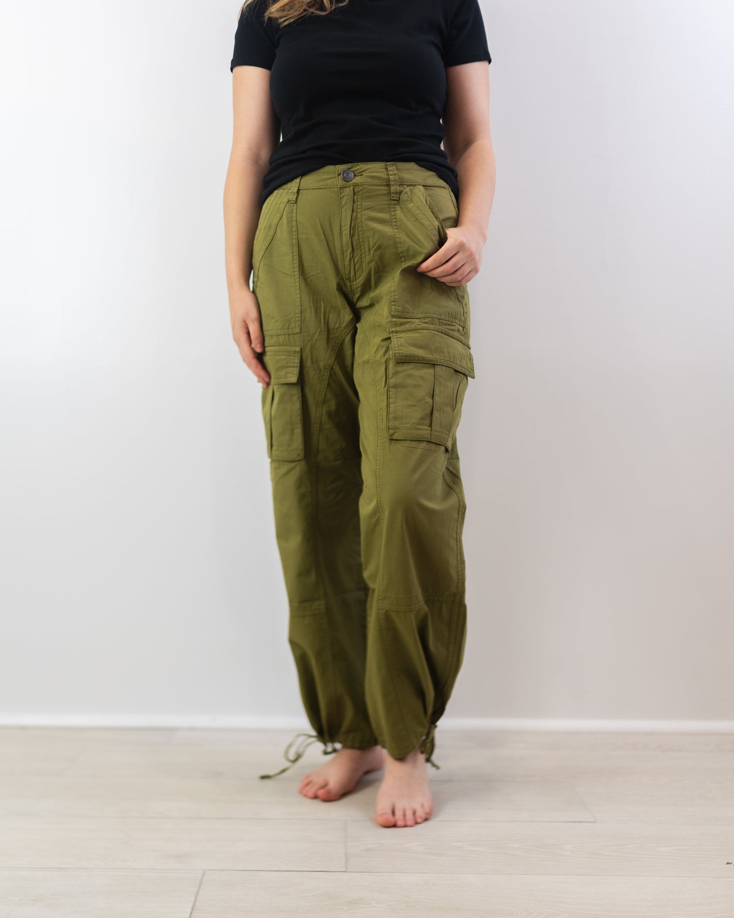 Erika Mid Rise Utility Pant (Olive)