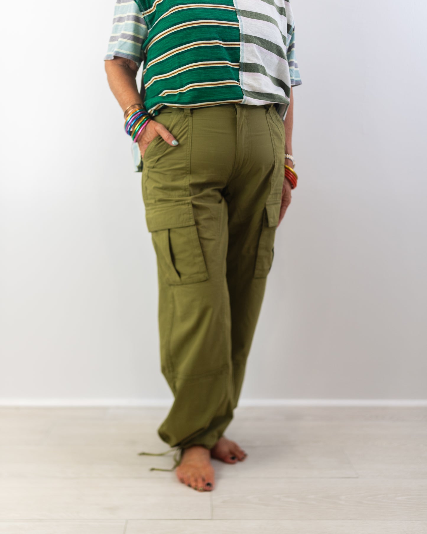 Erika Mid Rise Utility Pant (Olive)