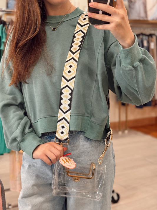 Roca Black & Gold Purse Strap