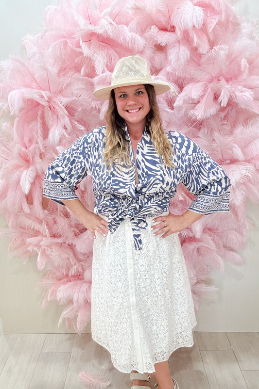 White Ladies Woven Skirt