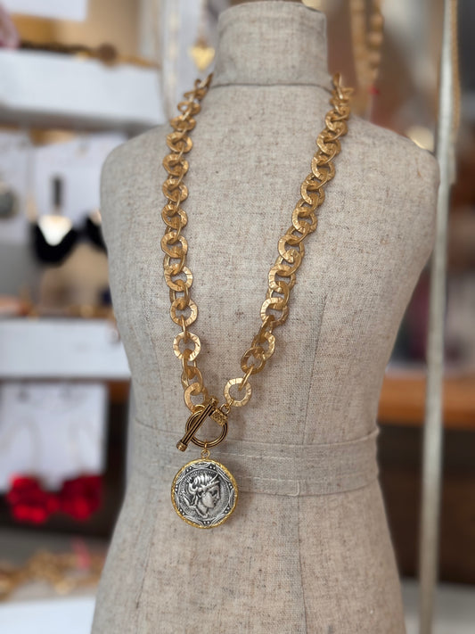 Washer Chain Vintage Coin Virtue Necklace