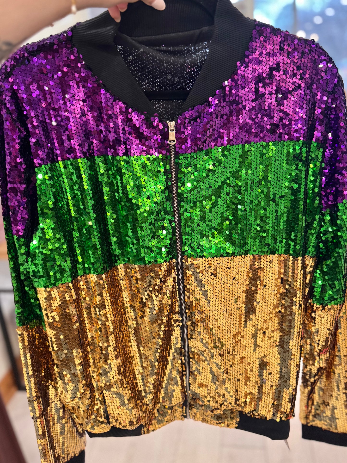 Mardi Gras Tri Color Sequin Jacket