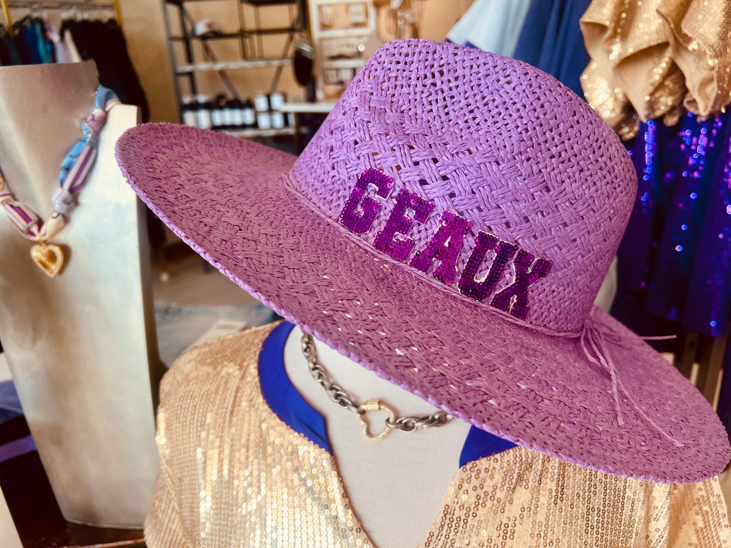 Two Tone Straw Braid Hat